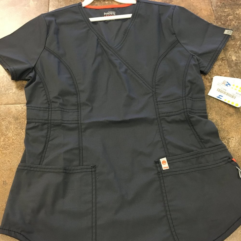 Code Happy Mock Wrap Top